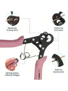 Round Nose Plier-Available In Various Sizes Including 1.5mm, 2.25mm, And Round Nose Pliers. The Round Nose Design And Ergonomic Handle Provide A Comfortable Grip, Making It Convenient. Compatible For Use With 18-26 Gauge Craft Wire. - pink - View 7