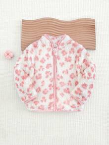 Cozy Pixies 女嬰休閒百搭白色底粉色碎花小立領長袖鈕扣開襟秋季上衣 - 淺粉色 - 查看 5