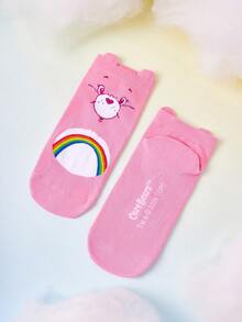 SHEIN X Care Bears 女款 3雙裝 卡通可愛透氣柔軟短襪 - 雜色 - 查看 5