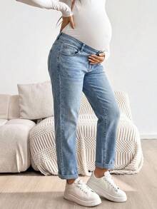 MaterniWear 可調腰圍休閒百搭日常孕婦牛仔褲 - 藍色 - 查看 6