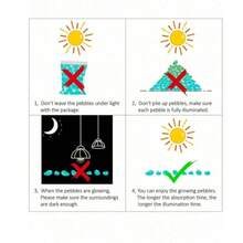 Suitable For Garden Landscapes, Driveway Decorations, Aquarium Starry Sky Decorations And Romantic Fluorescent Stone Landscaping. After Absorbing Sunlight Or Light, It Can Glow At Night Without The Need For Electricity. - multicolor - View 3