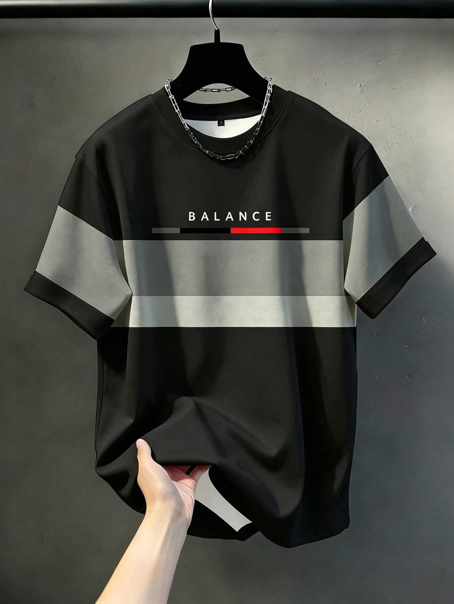 Manfinity Homme Dark Skull Print Top, Gothic Style Men's Fashionable Round Neck T-Shirt, Men's Top - Multicolor - View 1