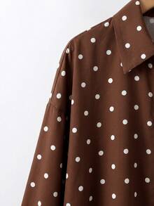 SHEIN LUNE 大尺碼女款波點休閒百搭日常外出襯衫 - 彩色 - 查看 3
