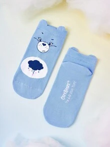 SHEIN X Care Bears 女款 3雙裝 卡通可愛透氣柔軟短襪 - 雜色 - 查看 6