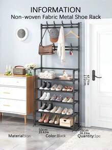 Four- Or Five-Tier Independent Metal Shoe Racks Made Of Non-Woven Fabric, Which Can Be Used As Coat Racks, Multi-Functional Outdoor Storage Racks, Independent Wardrobe Racks, And Multi-Layer Indoor Shoe Racks. - Multicolor - View 9