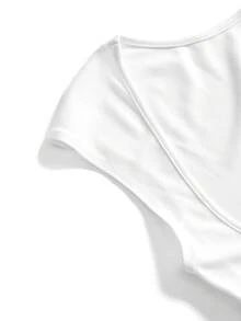 ROMWE Avant Women's Casual Daily Outfit T-Shirt With Character Print - White - View 3