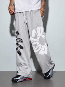 Modcrash Baggy Version - Men's Casual Fashion Printed Loose Fit Pants - Grey - View 5