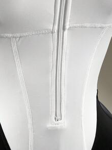 Amplova Colorblock Patchwork Backless Sports Romper Black And White Color-Blocked Long-Sleeved Backless Jumpsuit For Fitness, Running, And Casual Style Sexy - Black and White - View 12