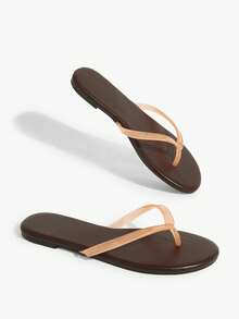 Grefit 玻璃膠飾飾夾腳拖鞋，飾以大膽前衛造型，適合度假風、春季街頭穿搭或休閒夏日客串造型 - 棕色ZZ - 查看 5