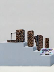 1PC Lighter Case Pouch Holder Cover Protective Sleeve With Padding Sticker Decorative Set Leather Texture Shockproof Scratch Resistant Portable Travel Gift For Smoker Friends Birthday Christmas Father Day Outdoor Camping Party - Multicolor - View 1