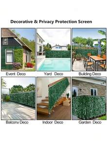 1pc 300x50cm Artificial Fence Balcony Shade Privacy Screen Fake Lawn Roller Shutter Sunshade Net Leaf Wall Covering UV Resistant Weatherproof Durable Windproof Easy Install For Garden Patio Yard Backyard Deck Home Decor Gift - Multicolor - View 4