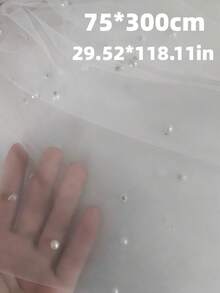 白色珍珠薄紗桌旗，適用婚禮、生日、情人節、居家與房間裝飾的多功能裝飾布 - 多色 - 查看 3