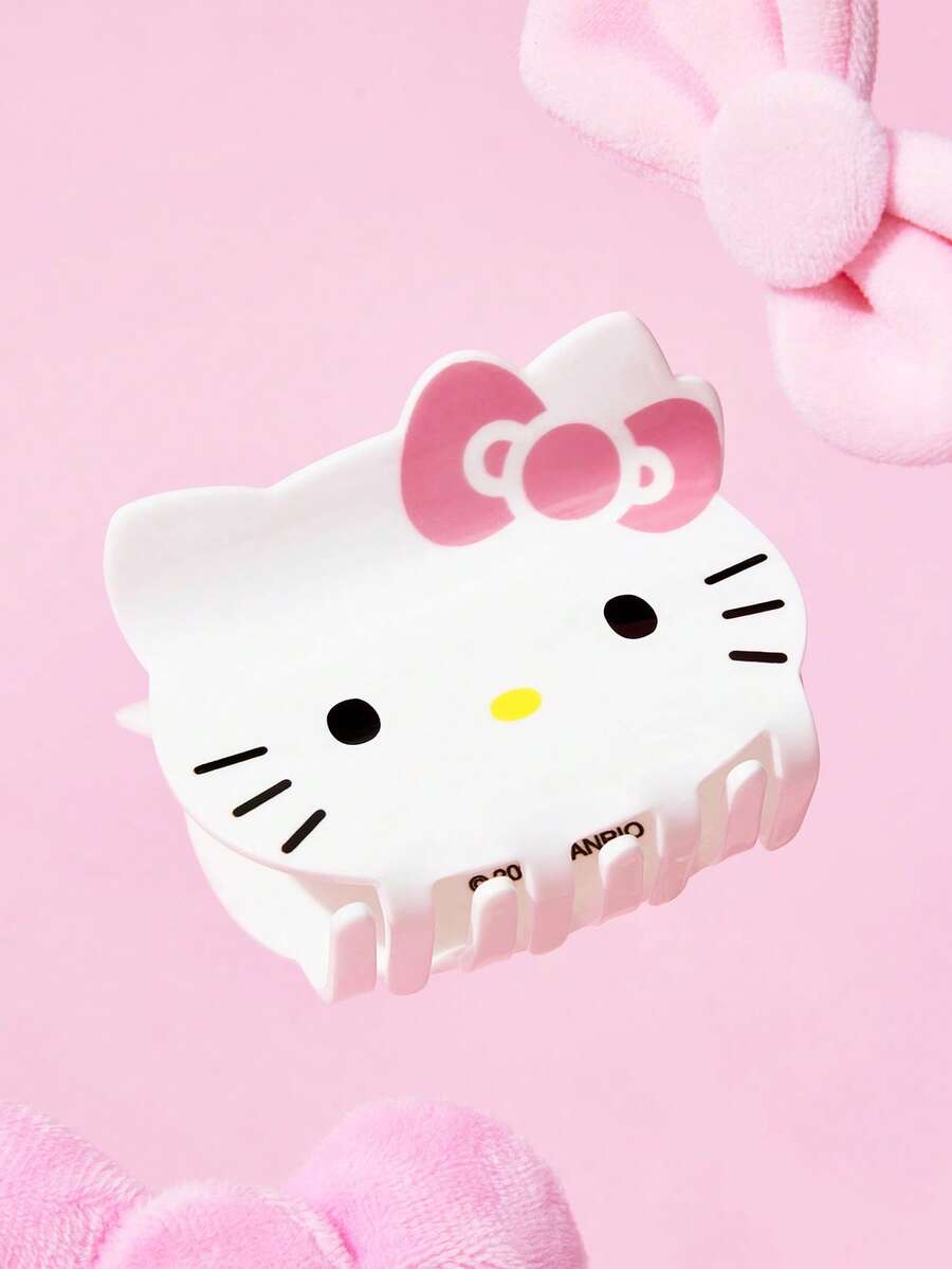 HELLO KITTY AND FRIENDS | SHEIN 中號髮夾/抓夾,適合粗髮與長髮 - 紅白色 - 查看 1