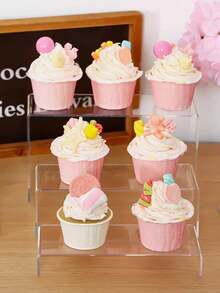 3/4/5-Piece Acrylic Display Stand Set, Clear Organizer For Collectibles, Desserts, Figurines, Cupcake & Candy Sticks, Rectangular Layered Desktop Shelf For Home, Kitchen, Office, Dorm Storage & Decoration - transparent color - View 7