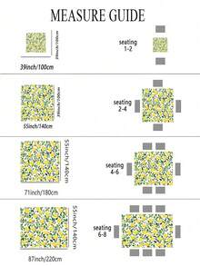 1PC POLYESTER EASY CLEAN MACHINE WASHABLE DURABLE BRIGHT YELLOW LEMON GREEN LEAF PATTERN TABLECLOTH FOR KITCHEN DINING PARTY PICNIC HOME OUTDOOR SUMMER GIFT - Multicolor - View 4