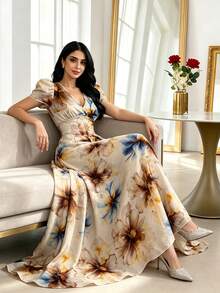 Modelyn Women's Elegant Floral Print Dress - Multicolor - View 5