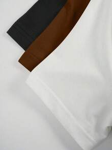 Sweetra Plus Size Women's Solid Color Fold-Over Collar T-Shirt - Multicolor - View 4