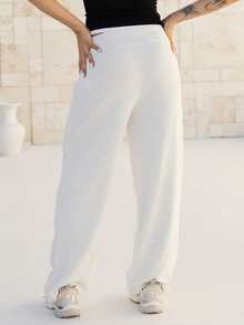Maju Mazalli Casual Solid Color Loose Fit Sweatpants Sports Fall - Light Grey - View 2