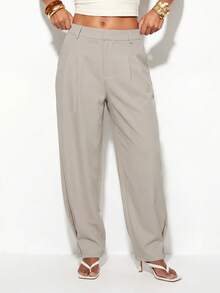 Normani Women's Casual Versatile Commuter Long Pants - Beige - View 7
