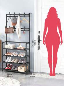 Four- Or Five-Tier Independent Metal Shoe Racks Made Of Non-Woven Fabric, Which Can Be Used As Coat Racks, Multi-Functional Outdoor Storage Racks, Independent Wardrobe Racks, And Multi-Layer Indoor Shoe Racks. - Multicolor - View 3