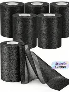 1/3/6 Packs Pre Wrap For Hair Soccer, Black Athletic Prewrap Tape Headbands, Foam Sport Underwrap Pre-Wrap, 2.76 Inches X 11 Yards - Multicolor - View 1