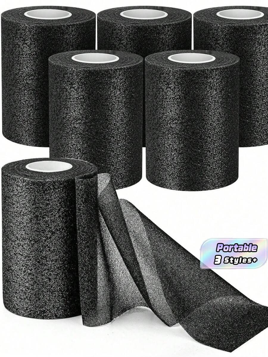 1/3/6 Packs Pre Wrap For Hair Soccer, Black Athletic Prewrap Tape Headbands, Foam Sport Underwrap Pre-Wrap, 2.76 Inches X 11 Yards - Multicolor - View 1