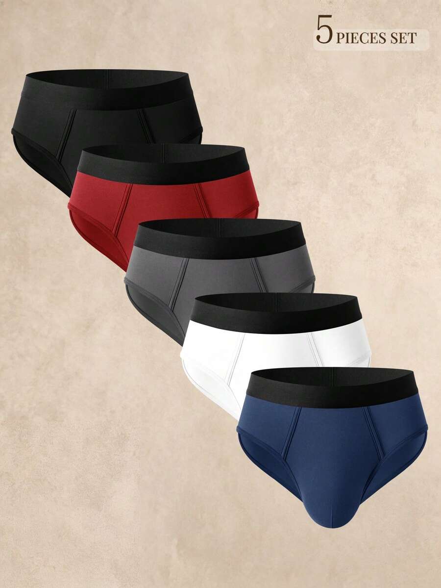 EverLounge 5件裝舒適簡約男士內褲 - 彩色 - 查看 1