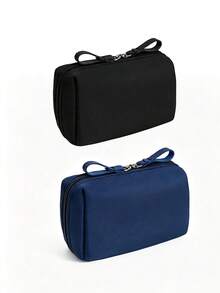 Minimalist Influencer-Style Handheld Makeup Bag, Multi-Purpose Storage Pouch For Data Cables & Earphones, Portable Cosmetic Organizer Bag For Lipsticks & Makeup Essentials - Multicolor - View 12