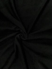 Elenzga 大码女式纯色露背修身休闲上衣 - 黑色 - 查看 8