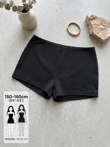 SHEIN PETITE Low Rise Micro Mini Shorts Ibiza Fits Summer Boho, Summer, Holiday, Beachwear Festival Rave Going Out Fall Winter Party ,Petite Women - Black - View 2