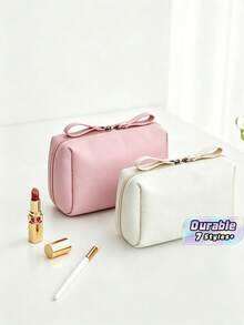 Minimalist Influencer-Style Handheld Makeup Bag, Multi-Purpose Storage Pouch For Data Cables & Earphones, Portable Cosmetic Organizer Bag For Lipsticks & Makeup Essentials - Multicolor - View 1