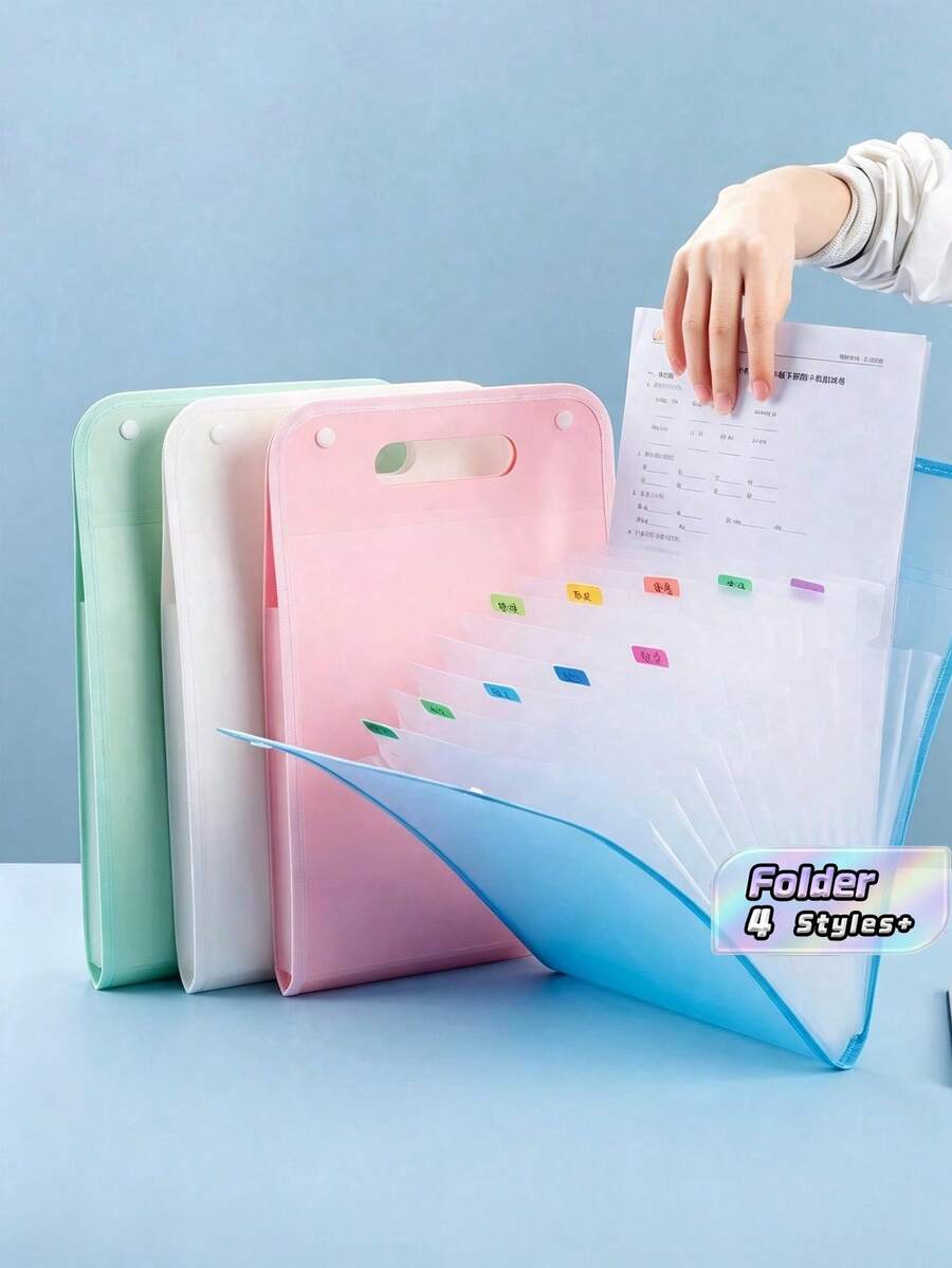 Kotak Penyimpanan Berkas Bergaya Akordeon, Kotak Pengorganisasi Berkas Berlabel Multi-Lapisan Cocok untuk Kertas A4, Untuk Pengorganisasian Berkas dan Penyimpanan Kwitansi di Rumah dan Kantor, Penting untuk Perlengkapan Sekolah dan Belajar - warna-warni - View 1