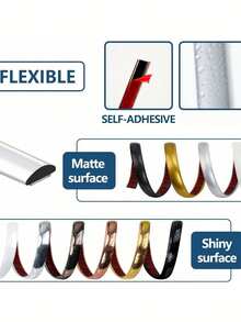 5/10m Self Adhesive Flexible D Shape Trim Wall Edge Corner Protector Baseboard Molding No Drill Cuttable For Home Office Window Door Frame Christmas Holiday Gift Idea Must Haves - multicolor - View 3