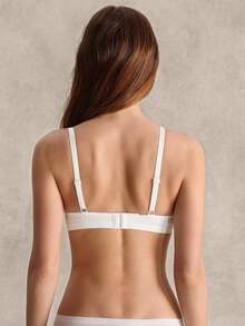 EverLounge Women's Simple Solid Color Comfortable Wireless Bra - White - View 2