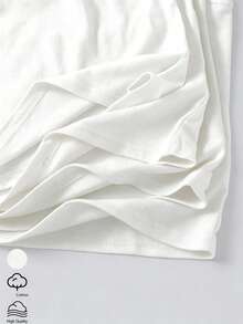4pcs/Set Girls Regular Basic Minimalist Solid Color Camisole Tank Top Underwear Set, Traceable Cotton Fabric - White - View 7