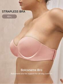 Bralution 2pcs Women's Bra With Underwire And 2 Detachable Shoulder Straps - Dusty Pink - View 3