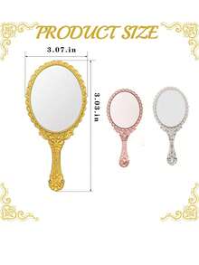 Retro Handheld Mirror, Small And Portable Golden Floating Princess Mirror, Portable Makeup Mirror, A Princess-Themed Small Gift Suitable For Classroom Parties, Travel, Etc. - Multicolor - View 7