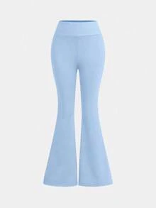 SHEIN Girlism 青少年女孩 2 件套立領拉鍊純色長版休閒運動時尚套裝 - 藍色 - 查看 8