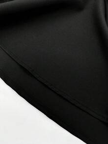 SHEIN Elenzya 大码斜领挂脖扎染印花衬衫 - 黑色 - 查看 5