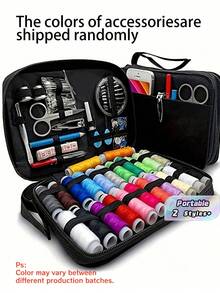 95/128 PCS Standard Size Durable Complete Sewing Kit Needles Threads Scissors Buttons Tape Measure Seam Ripper Random Colors Portable Travel Emergency Repair Home Office Outdoor Gift Supplies - multicolor - View 1