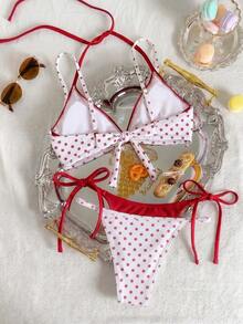 Bonvoyette Women's New Plaid Ditsy Floral 2 In 1 Bikini Set, Pool Vacation Beach Outfit, Summer - Multicolor - View 2