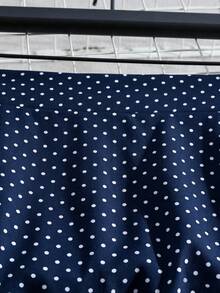 Selianne 女款波點不對稱荷葉邊下擺優雅裙 - 藏蓝色 - 查看 3