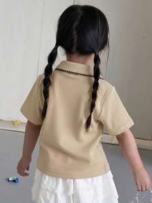 Dazy Kids HELLO KITTY | DAZY 女童休閒短袖翻領套頭T恤，KT貓咪印花 - 粉色 - 查看 2