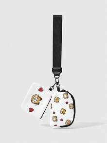 GARFIELD | SHEIN Cute Cartoon Print Dual-Pack Coin Purse, Lightweight Wristlet Storage Bag, Suitable For Earphone Storage, Coin Organization And Portable Carry - cat - View 2