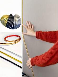 5/10m Self Adhesive Flexible D Shape Trim Wall Edge Corner Protector Baseboard Molding No Drill Cuttable For Home Office Window Door Frame Christmas Holiday Gift Idea Must Haves - multicolor - View 4