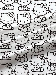 HELLO KITTY AND FRIENDS | SHEIN 女童夏季休閒卡通印花洋裝 - 白色 - 查看 3