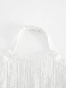 SHEIN 少女時尚度假掛脖洋裝，可愛優雅，適合春/夏/秋季 - 白色 - 查看 5