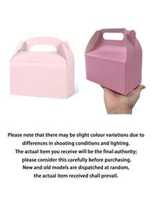 10PCS Portable Gift Boxes, Wedding Cake Boxes, Birthday Baby Shower Party Favor Boxes, Creative Candy Chocolate Paper Boxes - pink - View 12
