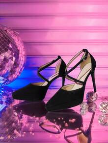 CUCCOO LuxiPop Women's High Heels Shoes Platform Sexy - Black - View 5