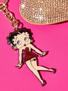 Betty Boop x SHEIN 多色愛心金屬包包吊飾 毛球吊飾 女生風飾品配件 禮物 - 彩色 - 查看 2